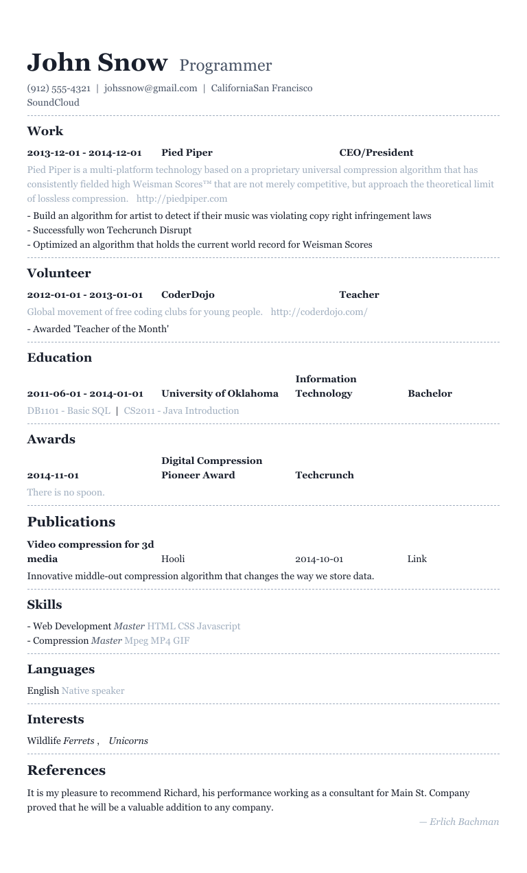 english resume